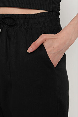 KADIN %100 İNCE KETEN REGULAR KALIP PANTOLON