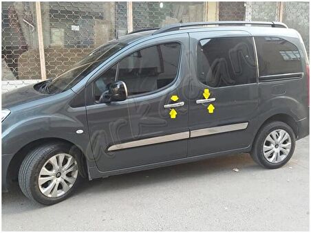 Citroen Berlingo Krom Kapı Kolu 2008-2018 4 Kapı Paslanmaz Çelik