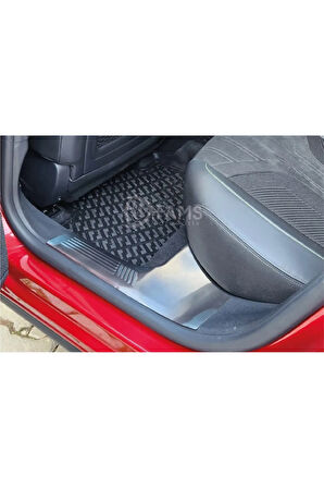 Peugeot 408 Krom Iç Kapı Eşiği 4 Parça 2022> Paslanmaz Çelik Taşlı