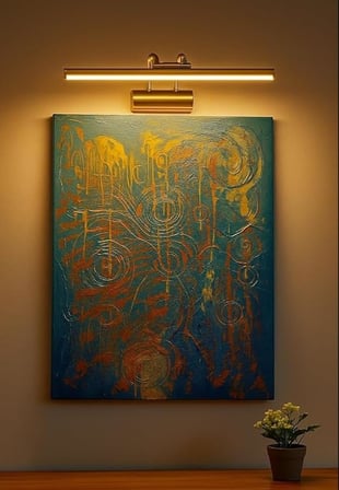 Sarjlı LED Flüt Resim Aplik | 8W | 3200K Gün Işığı | 50cm | Duvar Tipi Ayna/Tablo Üstü Dekoratif Işık | IP20 İç Mekan Kullanım (Gold Kasa)