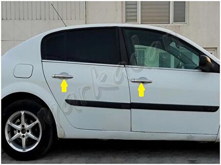 Renault Megane 2 Krom Kapı Kolu 2004-2010 4 Kapı Paslanmaz Çelik