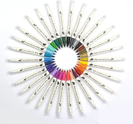 Brush Sing Pen Twin Çift Taraflı Fırça Uçlu Kalem MAVİ