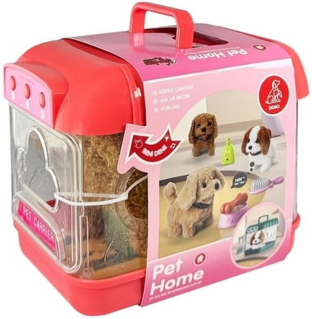 Nessiworld JND-6806 Hareketli Köpek ve Işıklı Sesli Şeffaf Kafes Seti -Vardem Oyuncak
