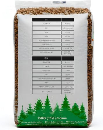 Doğal Çam Peleti%100 Katkısız Doğal 30 Litre (15kg) Çam Kokulu