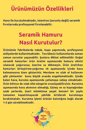 2 kg Seramik Hamuru Seti, Kil Çamuru ebeşuar, oyun hamuru seti, havayla kuruyan kil çamur seramik- beyaz