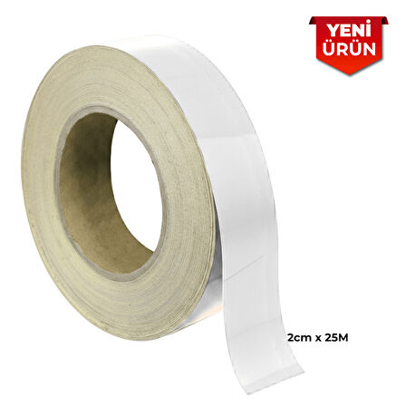 Reflektif Fosforlu Şerit Bant, Düz Reflekte İkaz Bandı 2cm x 25M