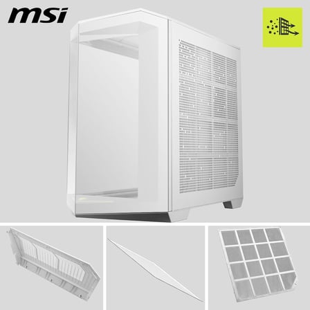 MAG PANO 100R PZ WHITE Temperli Cam 3x120mm 1x120mm ARGB Fan ATX Beyaz Panoramik Gaming Bilgisayar Kasası