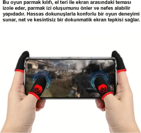 İMEXTECH PUBG Potter Kafa Şimşek Desenli Oyun Eldiveni, Ter Geçirmez, 1 Çift 2 Adet Parmaklık, Siyah
