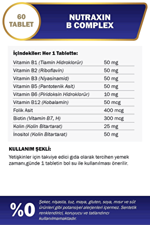 B Vitamin Complex - B Vitamini Takviyesi 60 Tablet