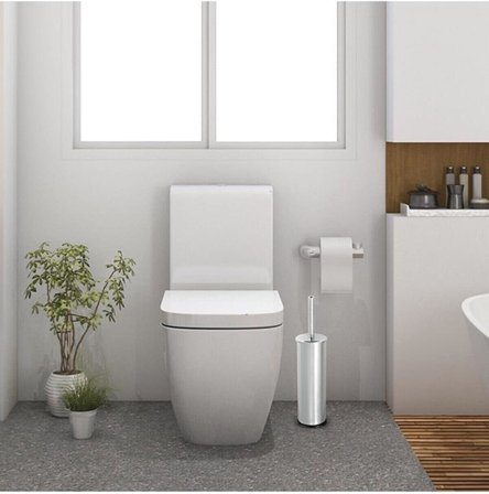 Metal WC Fırçası, Krom Tuvalet Temizleme Fırçası, Paslanmaz Çelik Saplı, Dayanıklı ve Hijyenik Banyo Aksesuarı