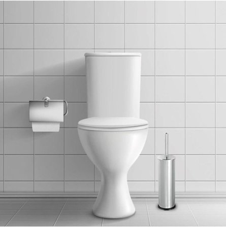 Metal WC Fırçası, Krom Tuvalet Temizleme Fırçası, Paslanmaz Çelik Saplı, Dayanıklı ve Hijyenik Banyo Aksesuarı