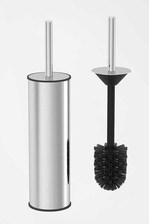 Metal WC Fırçası, Krom Tuvalet Temizleme Fırçası, Paslanmaz Çelik Saplı, Dayanıklı ve Hijyenik Banyo Aksesuarı