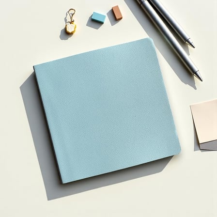 Defter, Noktalı Not Defteri – PU Deri Not Defteri – 16,5x16,5 cm, 96 Yaprak (192 Sayfa), 90 gr Ivory Kağıt, Esnek Kapak, Ofis ve Kırtasiye (Buz Mavi)