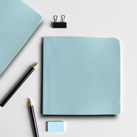Defter, Noktalı Not Defteri – PU Deri Not Defteri – 16,5x16,5 cm, 96 Yaprak (192 Sayfa), 90 gr Ivory Kağıt, Esnek Kapak, Ofis ve Kırtasiye (Buz Mavi)