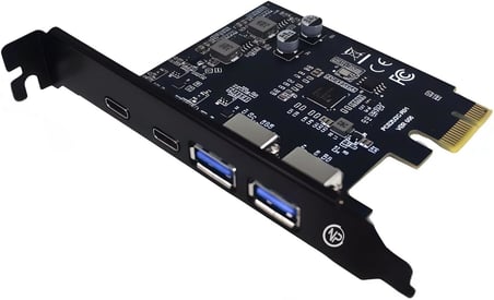 2AC 4 Portlu 2x Type-C ve 2x USB 3.0 (USB 3.2 Gen1) 5Gbps PCI-E Genişletme Kartı