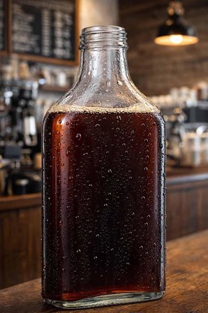 200 ml Yassı Şeffaf Cold Brew Şişesi Gümüş Metal Kapaklı 200 cc Soğuk Kahve Cam Şişe 20 Adet