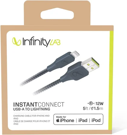 Infinitylab by - InstantConnect Kablo USB-A Lightning,Mavi,1.5m