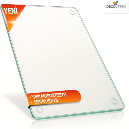 Cam Kesme Tahtası Ve Sunum Tablası Natural Saydam 20 X 30 Cm