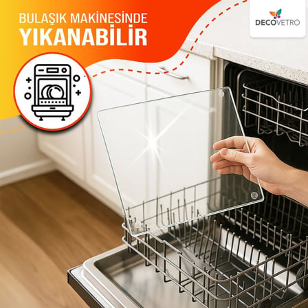 Cam Kesme Tahtası Ve Sunum Tablası Natural Saydam 20 X 30 Cm
