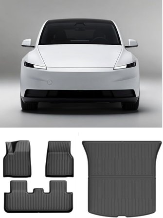 Lİ PARTS Tesla Model Y STANDART 2025+ Uyumlu Premium Havuzlu TPE Paspas – 3.5 mm Kalınlık, Kokusuz, Blister Kalıplama, Lazer Kesim Milimetrik Uyum