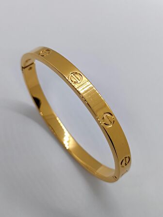 Cartier Model Gold Renk Çelik Bileklik