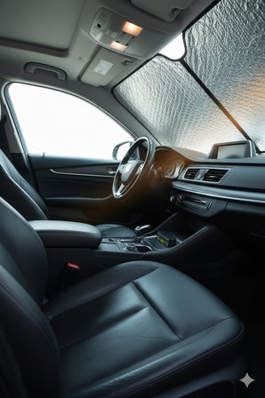 Oto Güneşlik &amp; Park Numaratörü Seti – Katlanabilir Güneşlik (130x60) + Gizlenebilir Telefon Numaratör – Evrensel Uyumluluk, Kolay Kurulum