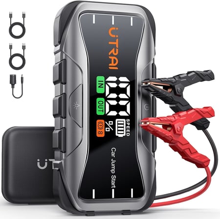 Jstar JS10 27000mAh 6000A Jump Starter Taşınabilir Akü Takviye Kiti + Taşıma Çantası (Çanta + 65W PD Powerbank + LED Lamba)