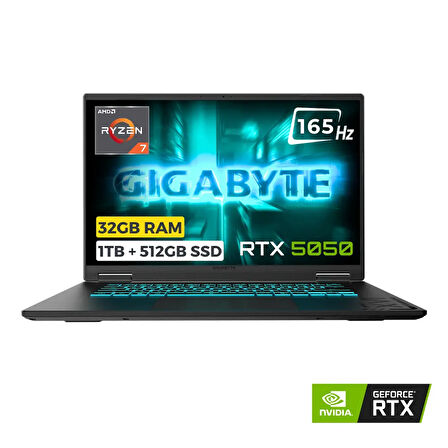 Gigabyte Gaming A16 3TH Ryzen 7 260 32GB 1TB + 512GB SSD 8GB RTX5050 85W 16 FHD+ 165Hz FreeDOS