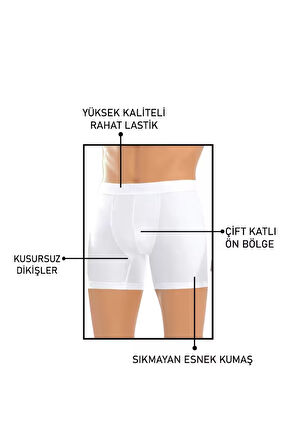 Öts Erkek Boxer Likralı Esnek (%96 Pamuk - %4 Elastan)