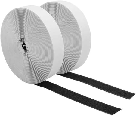 Yapışkanlı Cırt Bant Seti 25 Metre (25m Dişi + 25m Erkek) – Yüksek Güçlü Yapışkanlı Hook Loop Şerit Bant Siyah (Siyah, 2 cm)