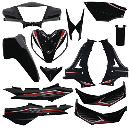 Kuba Ege 50cc -100cc Kaporta Seti Siyah Boyalı Parçalar Supermoto