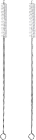 RawNori 2 İçme Saman Temizleme Fırçası UZUN - Paslanmaz Çelik İçecek Pipetleri için Kıl Temizleyici Cam Yıkama İçin Ağır Hizmet Fırçaları Silikon Metal Pipetler Çaydanlık Bacalı Mini Mikro Şişe