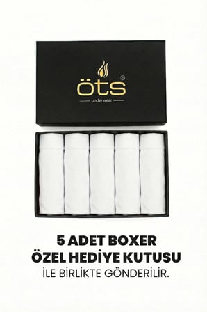 Öts Premium 5’li Erkek Modal Boxer - Hediye Kutulu, Ultra Yumuşak Modal Kumaş, Esnek Kalıp Etiketsiz