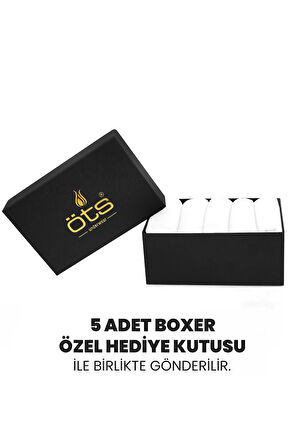 Öts Premium 5’li Erkek Modal Boxer - Hediye Kutulu, Ultra Yumuşak Modal Kumaş, Esnek Kalıp Etiketsiz