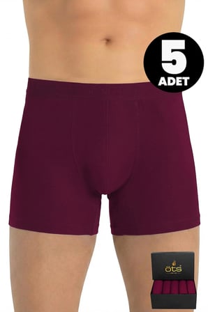 Öts Premium 5’li Erkek Modal Boxer - Hediye Kutulu, Ultra Yumuşak Modal Kumaş, Esnek Kalıp, Etiketsi