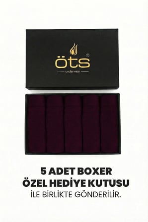 Öts Premium 5’li Erkek Modal Boxer - Hediye Kutulu, Ultra Yumuşak Modal Kumaş, Esnek Kalıp, Etiketsi