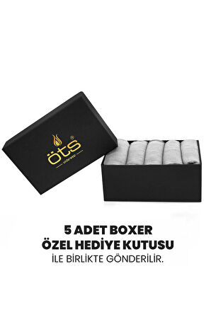Öts Premium 5’li Erkek Modal Boxer - Hediye Kutulu, Ultra Yumuşak Modal Kumaş, Esnek Kalıp Etiketsiz