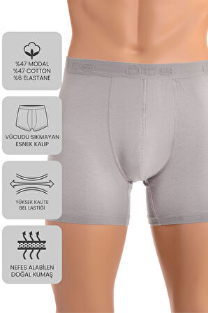 Öts Premium 5’li Erkek Modal Boxer - Hediye Kutulu, Ultra Yumuşak Modal Kumaş, Esnek Kalıp Etiketsiz
