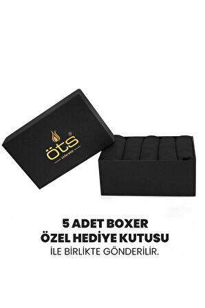 Öts Premium 5’li Erkek Modal Boxer - Hediye Kutulu, Ultra Yumuşak Modal Kumaş, Esnek Kalıp Etiketsiz