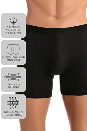 Öts Premium 5’li Erkek Modal Boxer - Hediye Kutulu, Ultra Yumuşak Modal Kumaş, Esnek Kalıp Etiketsiz