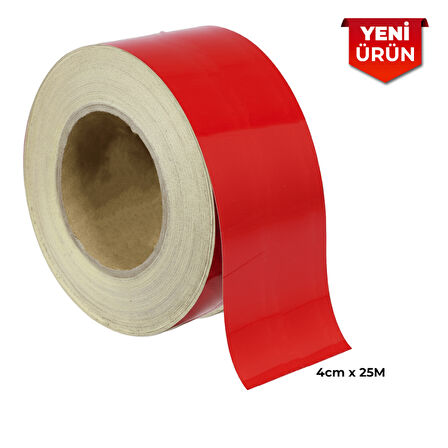 Reflektif Fosforlu Şerit Bant, Düz Reflekte İkaz Bandı 4cm x 25M