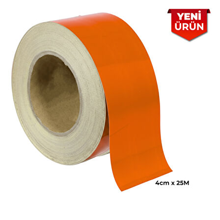Reflektif Fosforlu Şerit Bant, Düz Reflekte İkaz Bandı 4cm x 25M