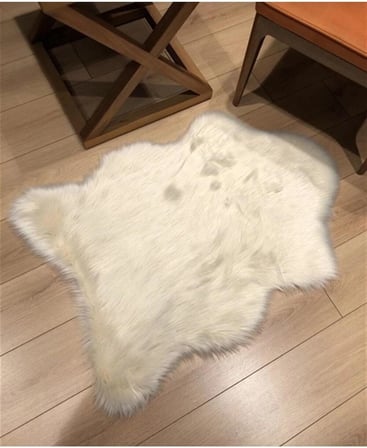 Kuzu Post Üst Kalite Tüy Dökmez Yıkanabilir Yumuşak Dokulu Peluş Halı, KEMİK, 50 x 80