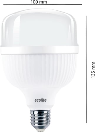 Ecolite 28W Jumbo LED Ampul (177W Eşdeğer) | 6500K Beyaz Işık | 3000 Lümen | E27 Duylu | Enerji Tasarruflu ve Uzun Ömürlü