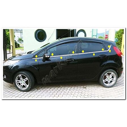 Ford Fiesta Krom Cam Çıtası 2009-2017 8 Parça Paslanmaz Çelik