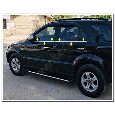 Kia Sorento Krom Cam Çıtası 2002-2009 4 Parça Paslanmaz Çelik