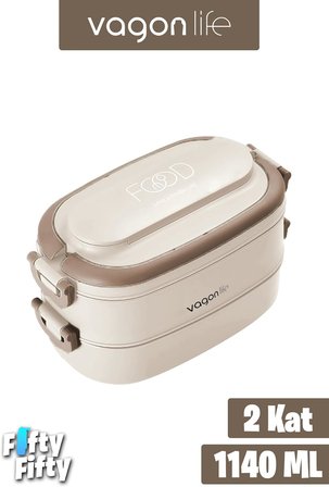 1140 ML 2 Kat Paslanmaz Çelik Çorba Kaseli Bento Lunch Box Yeni Nesil Sefer Tası -FFLBOX10403