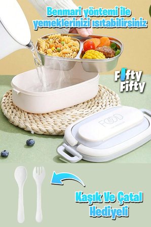 1140 ML 2 Kat Paslanmaz Çelik Çorba Kaseli Bento Lunch Box Yeni Nesil Sefer Tası -FFLBOX10403