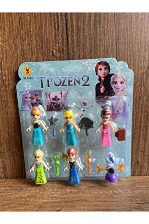 6'lı Figür Seti Leg0 Uyumlu Frozen Karlar Ülkesi Figürleri 12 Parça Figür Anna Elsa Olaf
