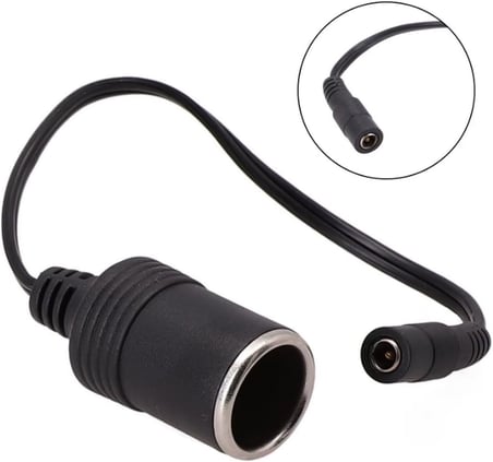 DC 5.5x2.5mm Dişi - Oto Çakmak Soketi Çevirici Adaptör Kablosu, 10 Cm,